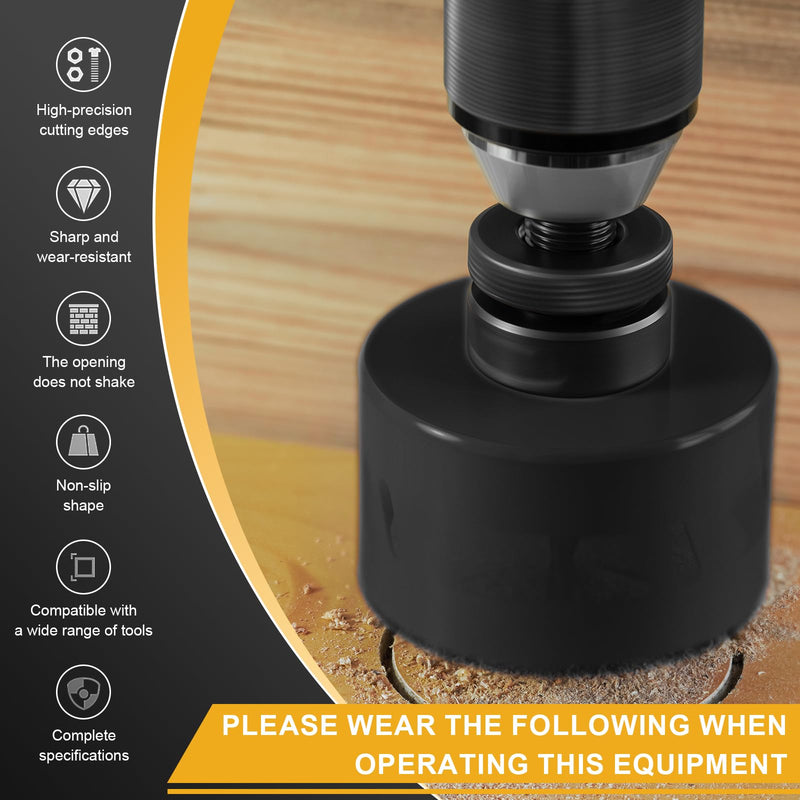 1 1/8 inch Hole Saw Drill Bit for Metal and Wood, M42 Bi-Metal Hole Cutter with 1.5” Cutting Depth for Plywood, Fiberglass, Acrylic, Drywall and Sheet Steel Frosted Black 1-1/8"(29mm)