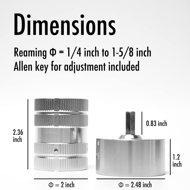 Deburring Tool for Copper Pipe, PVC Tubing, 1/4” to 1-5/8" All-metal Inner Outer Pipe Reamer with Adaptor for Drills, Copper Pipe Cleaner, Tube Chamfering Plumber Tool