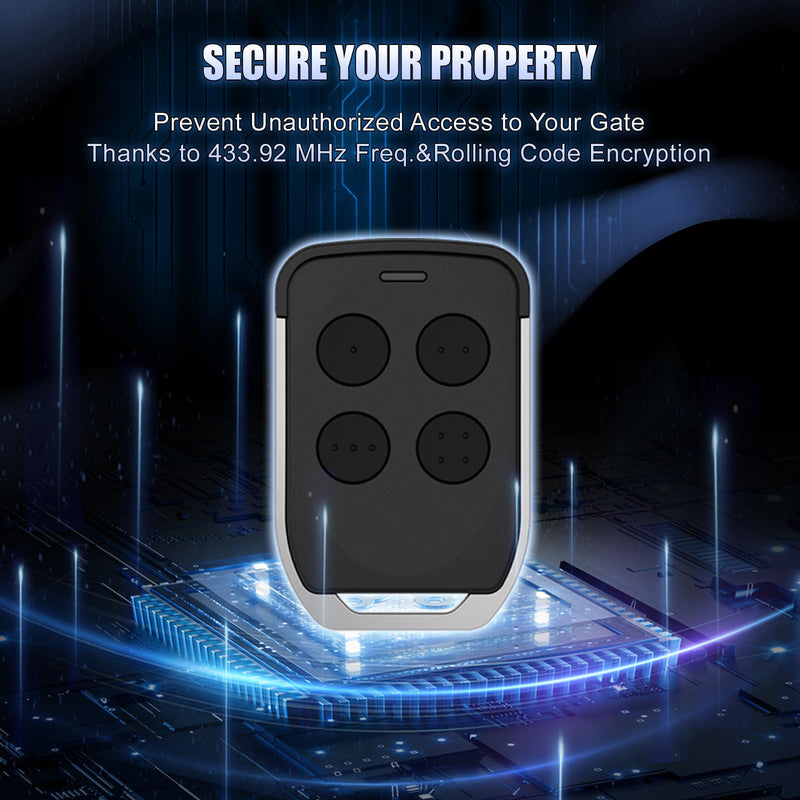 2 Gate Opener Remote Control Transmitter for GYXEL & JUJIANG Automatic Gate Opener Hardware Control Remote, Replacement for JUJIANG Electric Opener Keychain Remote Security Kit 2 For GYXEL & JUJIANG Gate Opener Remote