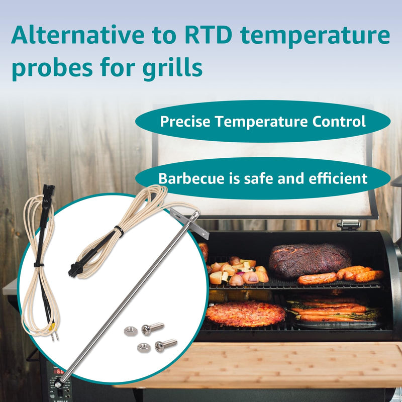 RTD Temperature Probe Sensor for Z-Grill 700 700C 700D6 7002B 7002E 700D 700E Series Replace ZG-RTD-2 Temperature Probe Grill Replacement Parts,7" (180 MM)