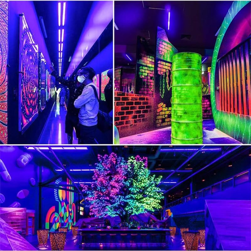Black Light Bar, 10W 1ft Black Light for Cabinet, USB UV Black Light Fixture for Fluorescent Tapestry Poster, Body Paint, Halloween Decorations, Christmas Party, with On/Off Switch (2-Pack) Upgraded-10W-2Pack