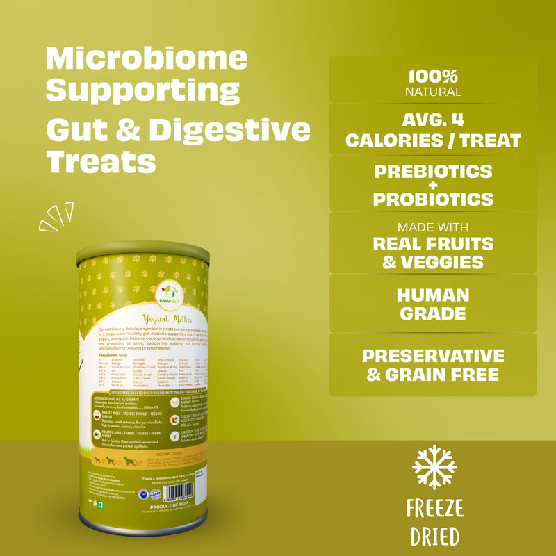 Pineapple Yogurt Melties Prebiotics and Probiotics for Dog | Promotes Immunity, Supports Gut Health | May Help Support Yeast Balance | May Help in Occasional Itchy Skin | Grain-Free (1.3oz)