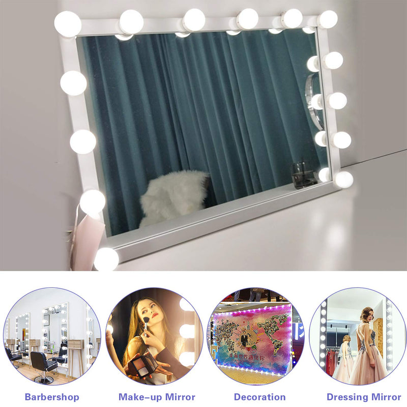 Makeup Vanity Lights for Mirror, Hollywood Style LED Vanity Mirror Lights with 14 dimmable Bulbs, USB Cable, White