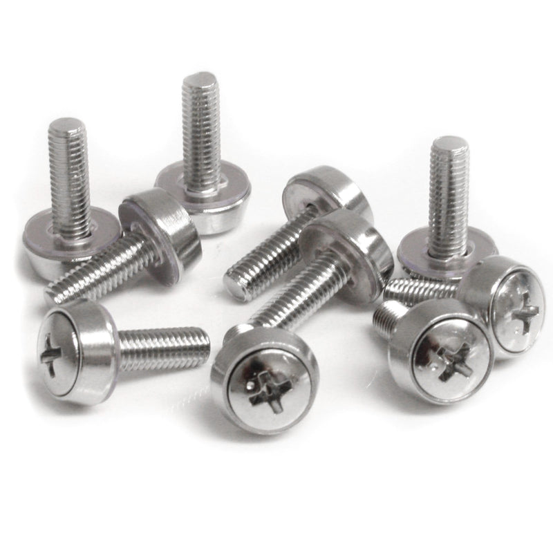 StarTech 100-Pack M5 12mm Mounting Screws, Nickel-Plated, 19in & 10in, TAA | Fits cabinets and enclosures, Mounts servers and AV gear, GSA Schedule purchases Silver Mounting Screws Silver Mounting Screw