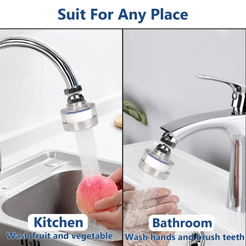 21Pcs Sink Water Filter with Filter Elements Set,Sink Faucet Filter 360°Rotating, Bathroom Sink Filter Removes Fluoride Hard Water, Faucet Filter Faucet Extender for Home Kitchen Sink 21PCS