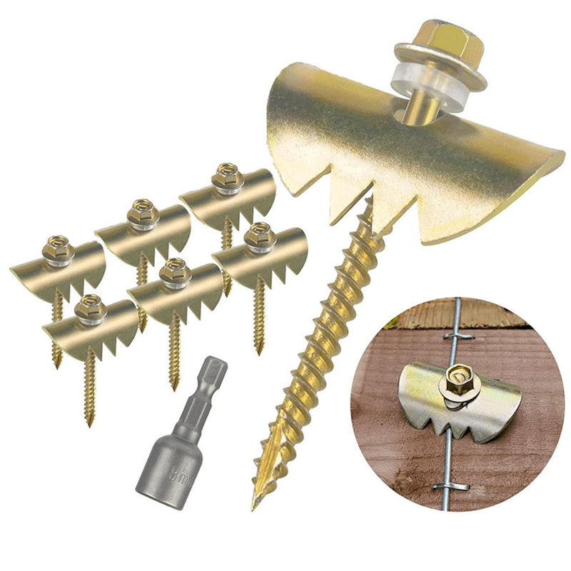 Garosa Fence Nails Wire Fixer Kit Robust Cat Claws Wire Fastening Staple Fasteners Woven Wire Fencing Staples Kit for Wire Mesh Woven Fencing