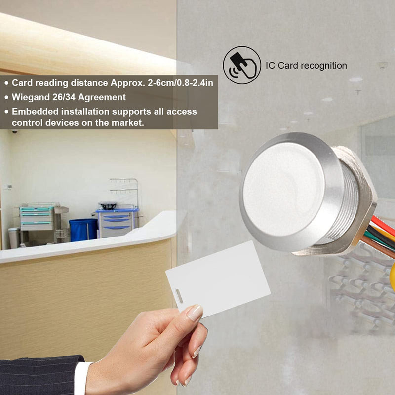 Mini RFID Controller, RFID Reader, Access Control Reader, Waterproof Access Control Reader with Wiegand 26/34 Interface, Suitable for All Access Control Devices