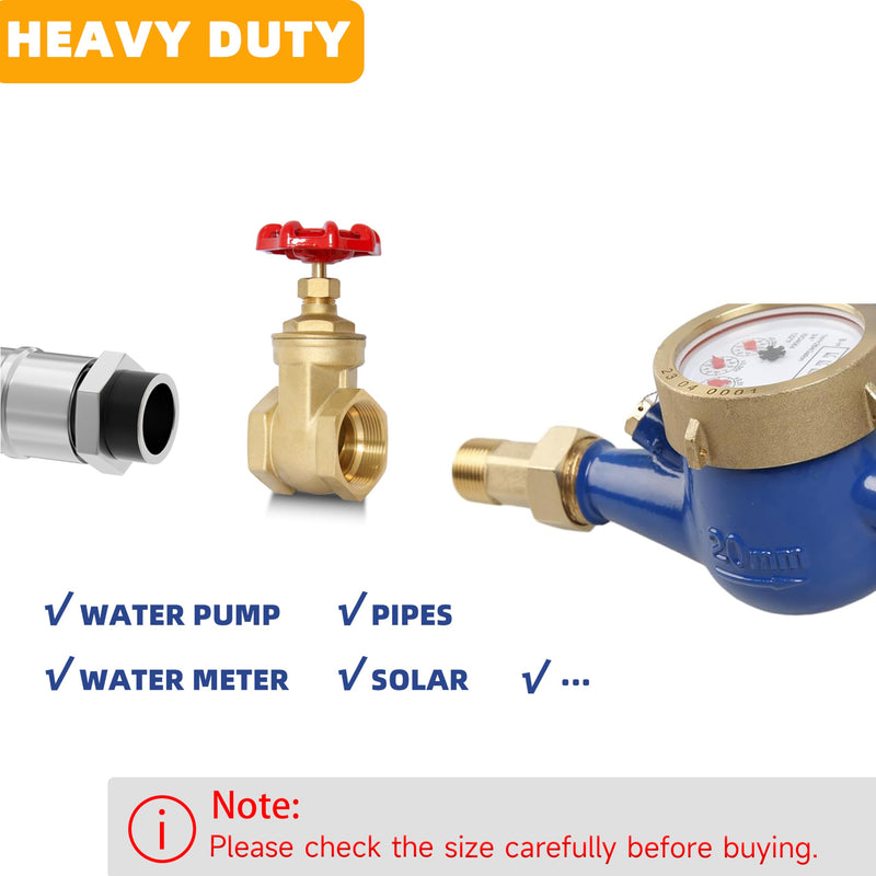 1-1/4" NPT Brass Gate Valve, Heavy Duty Female x Female Thread Manual Rotary Sluice Valve with Wheel Handle for Water, Oil, Gas, Industrial Plumbing, and HVAC Systems (1-1/4", DN32) 1-1/4"-NPT
