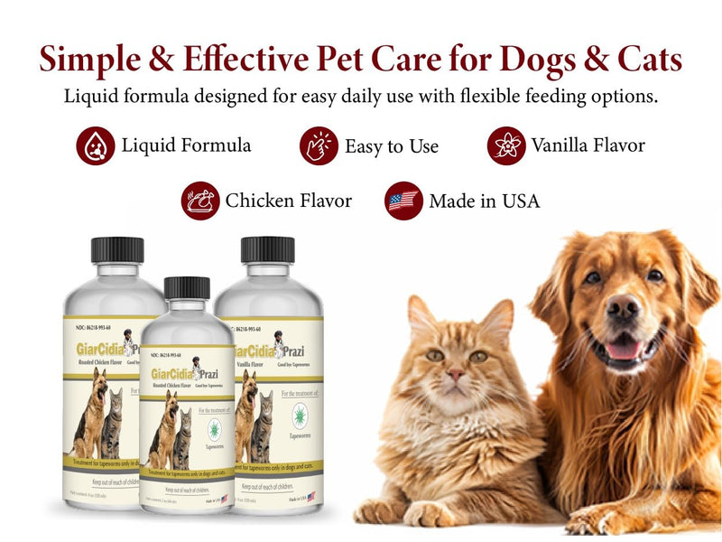 No More Tapeworms in Cats and Dogs- Dewormer for Cats and Dewormer for Dogs - Vanilla Flavour with 3ml Dropper (120ml Vanilla) 120ml Vanilla