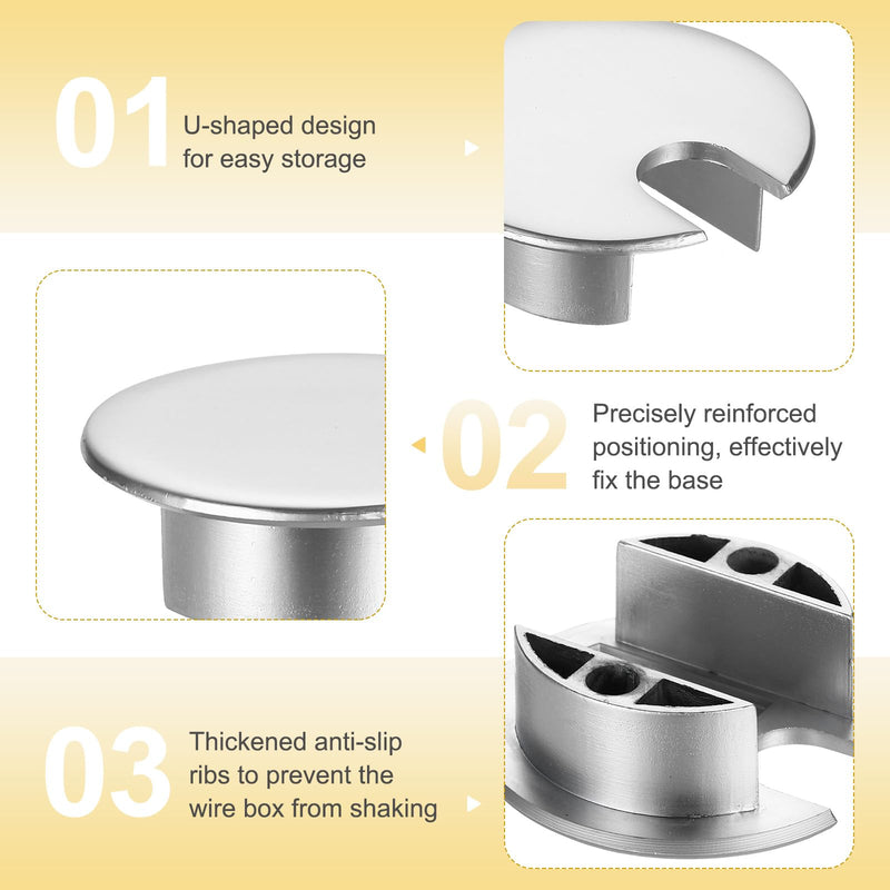 MECCANIXITY Desk Grommet 1.4 Inch, Zinc Alloy Round Desk Hole Cover Wire Cable Cord Organizer for Home Office Computer Table Cables, 35mm, Dark Silver