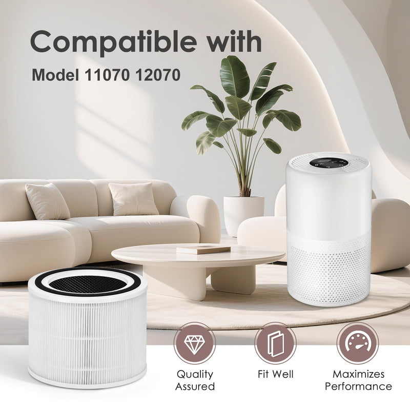12070 Filter Replacement Compatible with Clorox Air Purifier 11070 2