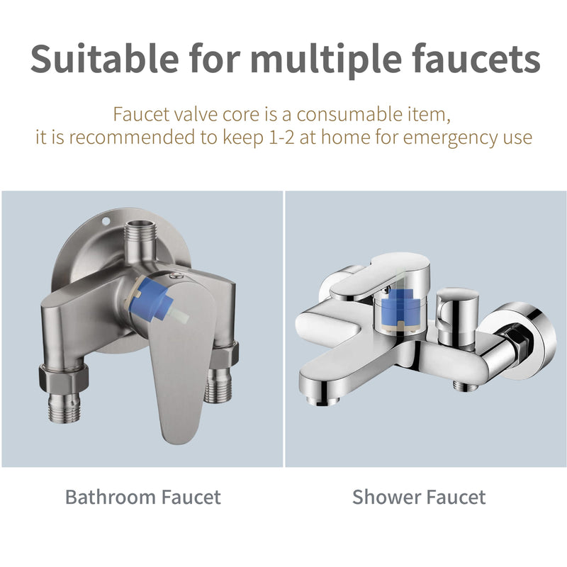 40mm Faucet Cartridge,CUPC/NSF Certification,Single Handle Ceramic Faucet Cartridges,Compatible with Bath,Tub and Kitchen Faucet Cartridge Replacement