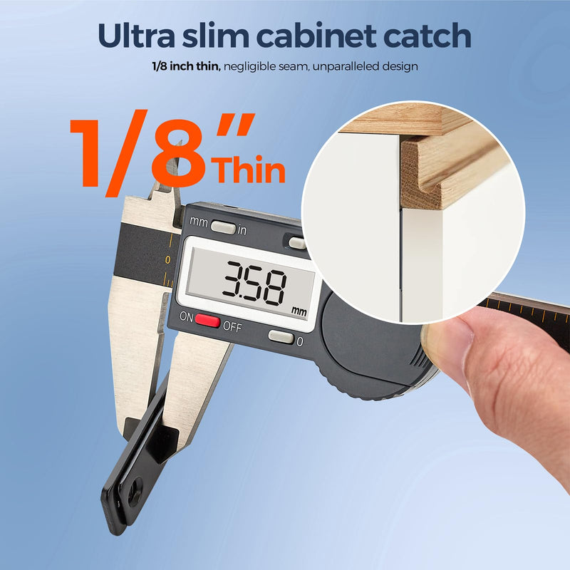 12 Pack Magnetic Door Catch Ultra Thin Cabinet Magnetic Catch Adhesive Black Cabinet Door Magnets for Cupboard Wardrobe Closet Magnetic Cabinet Latch Stick on Cabinet Door Drawer 12