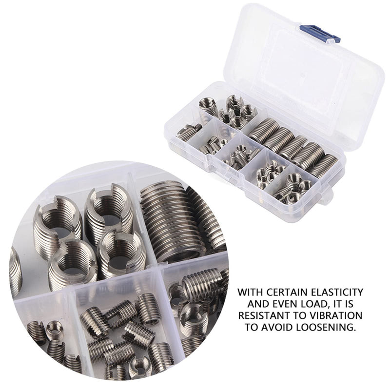 50Pcs Inner Thread Self Tapping Thread Inserts Set, Stainless Steel Thread Reinforce Repair Tool, Thread Repair Kit for Reinforcing and Repair Threads