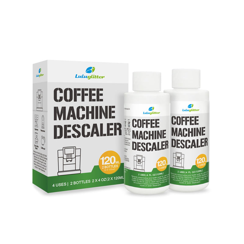 Descaling Solution (2 Pack, 2 Uses Per Bottle) – Coffee Maker Cleaner for Keurig, Nespresso, Delonghi and All Single Use Coffee and Espresso Machines