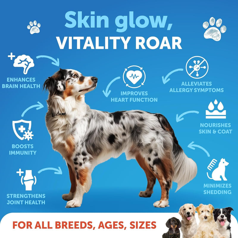 Pumpkin Powder for Dogs + Salmon Oil Bundle - Fiber Supplement for Digestion, Gut Balance & Firm Stool - Omega 3 with EPA & DHA for Skin, Coat, Joint & Allergy Support