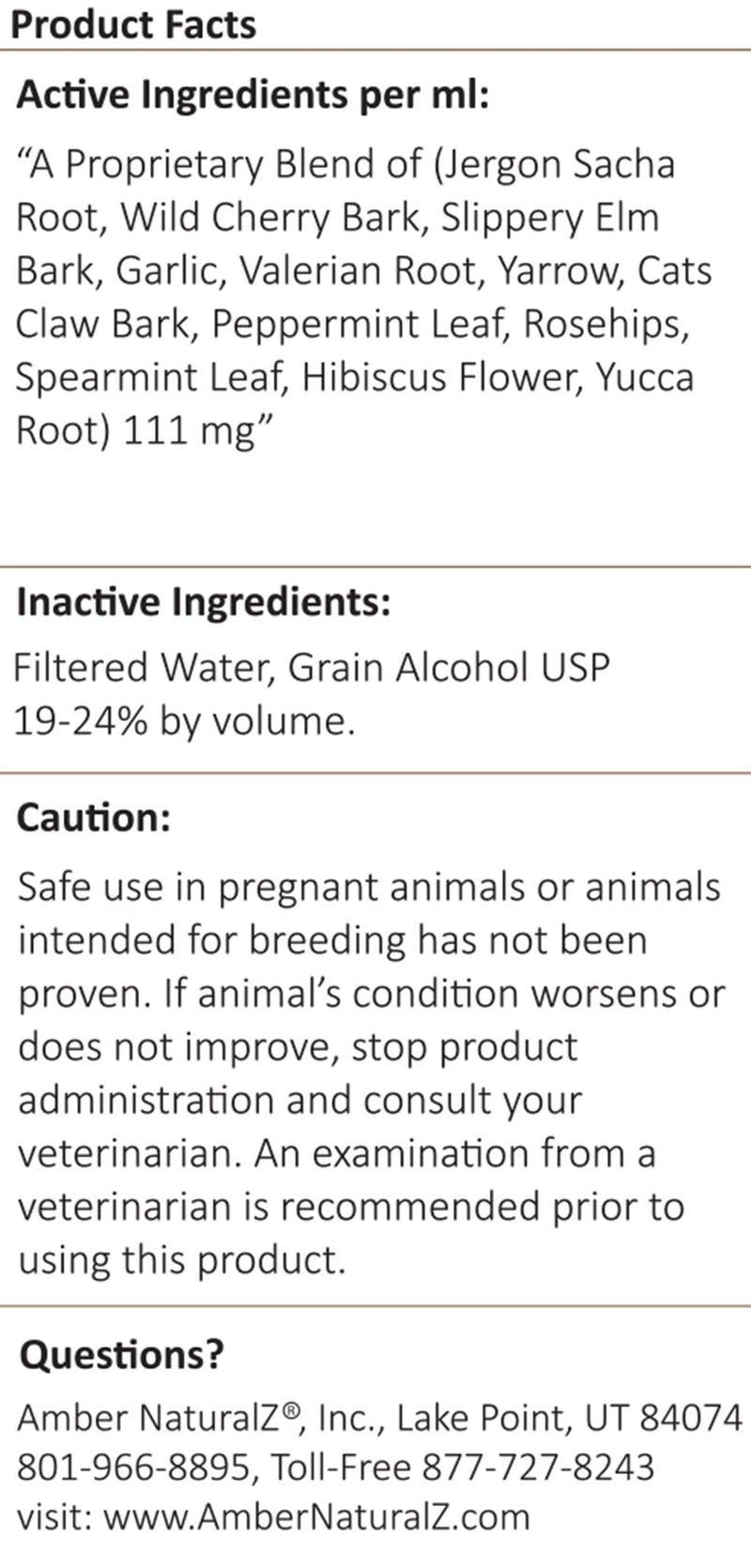 Amber NaturalZ Adizone Herbal Supplement for Dogs | Canine Herbal Supplement for Occasional Soreness, Stiffness, Aches and Discomfort | 1 Fluid Ounce Glass Bottle | Manufactured in The USA 1 Ounce - PawsPlanet Australia