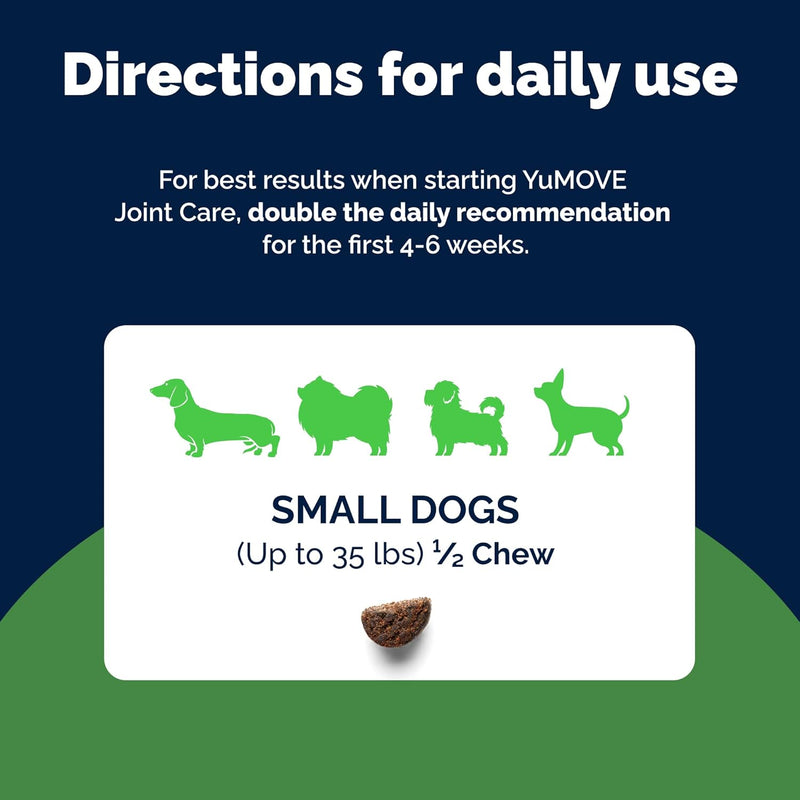 YuMOVE Daily Chews | Hip and Joint Supplement for Small & Medium Dogs with Glucosamine, Hyaluronic Acid, Green Lipped Mussel | 60 Chews - 1 Month's Supply - NewNest Australia
