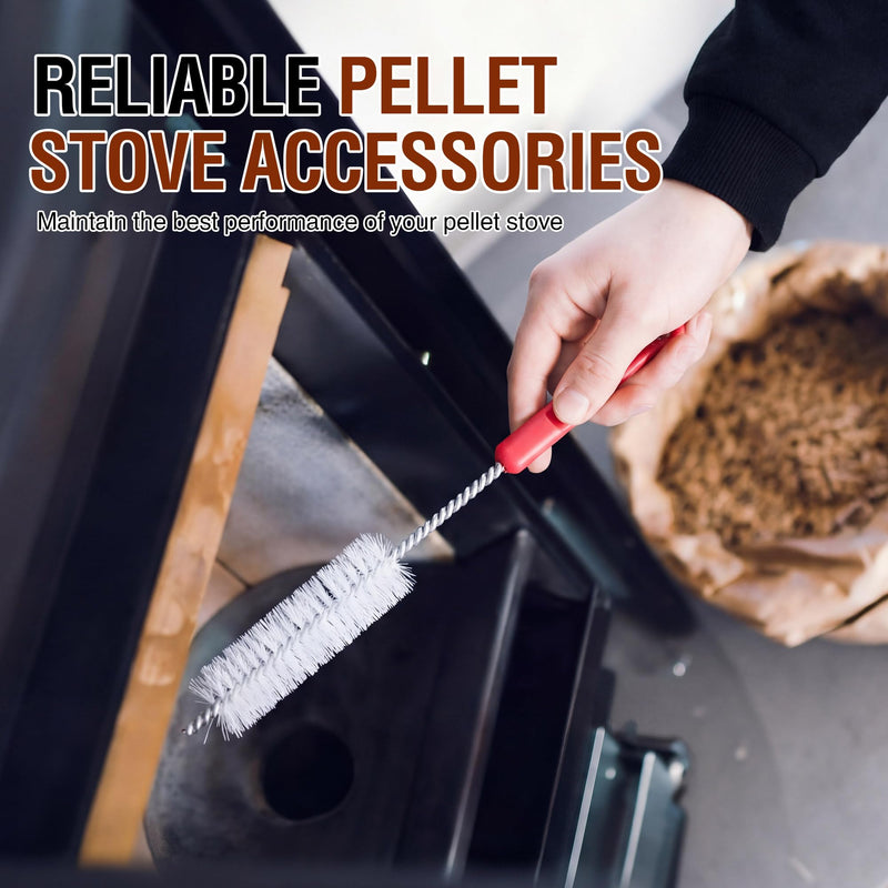 3 Inch Pellet Stove Pipe Cleaning Brush Kit, 10 FT Flexible Steel Rod 3" Brush Head
