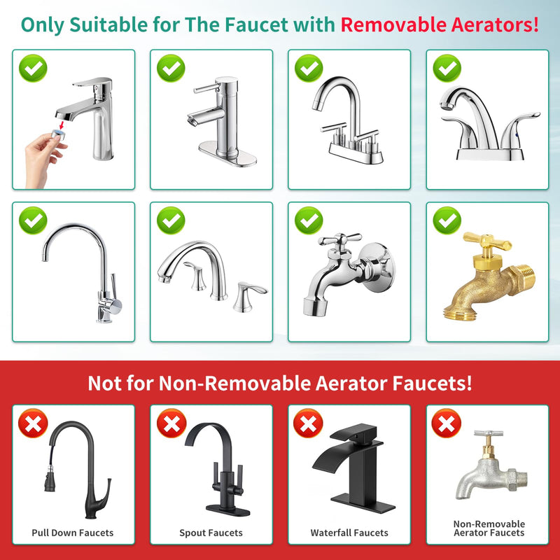 Sink Hose Sprayer Attachment for Faucet, 3 Mode Shower Head Attaches to Tub Faucet with 5 Adapters, High Pressure Shower Head for Bathtub, Handheld Showerhead with Filter (Black) Black