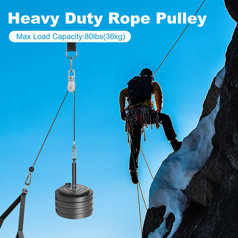 12 Pack M15 Single Pulley Block, 304 Stainless Steel Wire Rope Cable Pulley, Heavy Duty Swivel Pulley Wheel Hanging Wire Towing Wheel for Lifting, Pulleys for Rope 12
