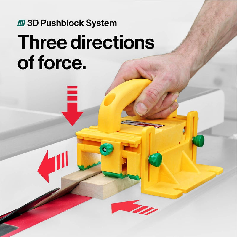 MICROJIG GRR-RIPPER GR-100 3D Table Saw Pushblock, Yellow Base