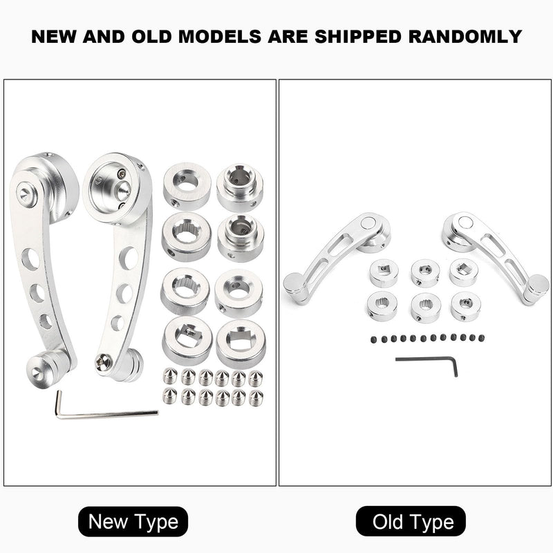 Acouto Window Crank Handle, 2pcs Window Handles Riser Winder Crank for for for Classic Car Replacement Parts Alloy, Silver