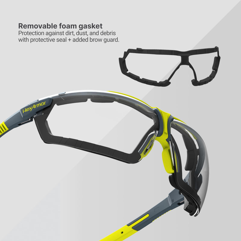 HexArmor VS300 Safety Glasses with Adjustable Side Arms Z87+ for Men and Women Single Variomatic