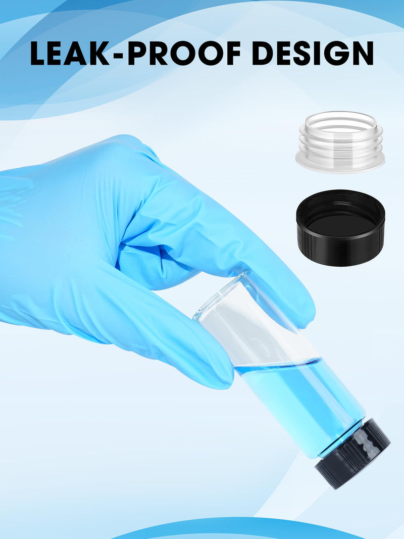 30ml Clear Small Glass Vials with Screw Caps, Small Vials for Essential Oil, Leak-Proof Sample Vials with Lids(10pcs) 30ml-10pcs Black Screw Cap