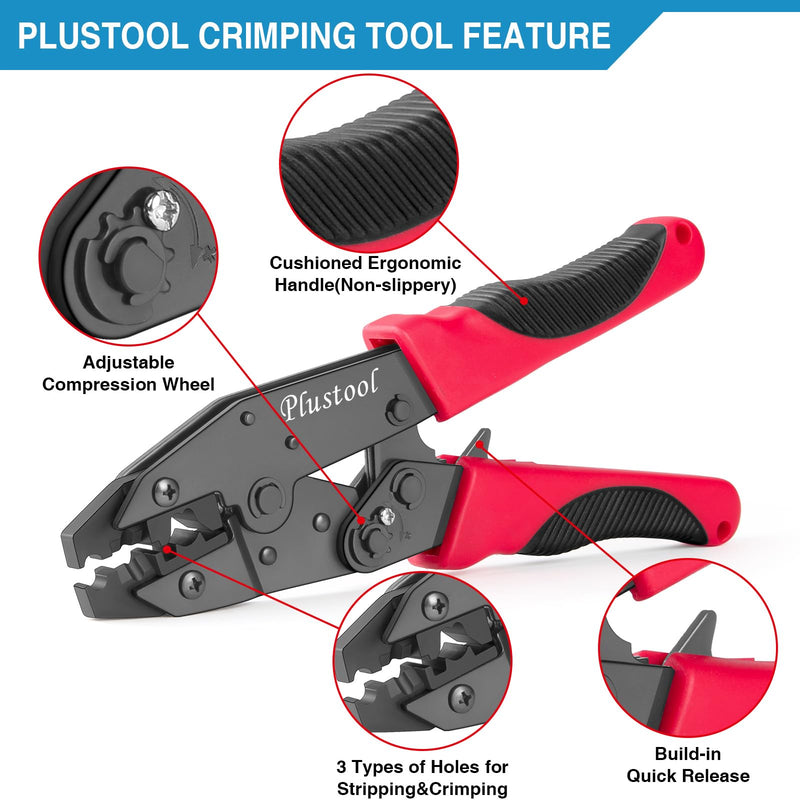 Crimping Tool for Spark Plug Ignition Wire, 8.5mm Ratchet Spark Plug Wire Crimper - Crimping Pliers - Electrical Terminal Crimping Tool