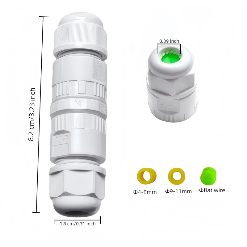 Waterproof Electrical Connectors for Govee Permanent Outdoor Lights,Junction Box Waterproof for Outdoor Road Landscape Lights,External Cord Boxes,Cable Diameter Ø5-12mm (5pcs) white-5