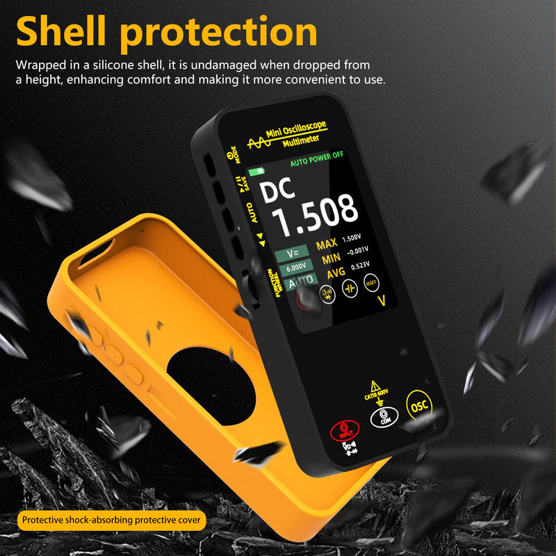 OS1 Digital Oscilloscope Multimeter 10MHz Bandwidth Handheld oscilloscope with 48MSa/s Sampling Rate 3.2” TFT LCD Rechargeable Multimeter Capacitance Diode Ohm Voltage Tester