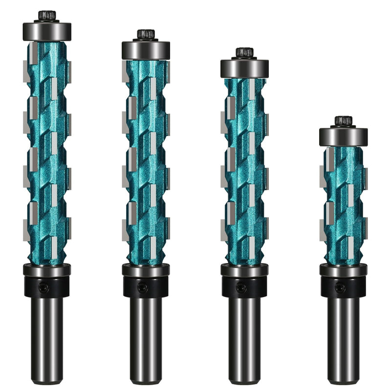 Spiral Flush Trim Router Bit 1/2 Inch Round Shank, 2-61/64 Dia YG8 Carbide Bit, Double Bearing Spiral Trimming Tool Woodworking Milling Cutter Tool for Wood MDF 2-61/64(75mm)