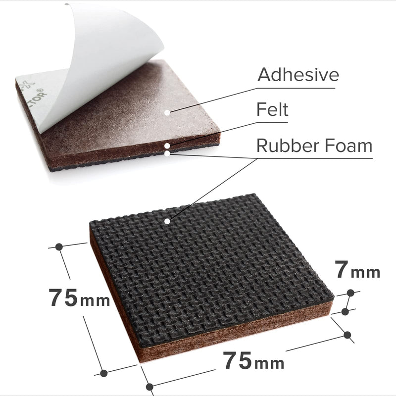 X-PROTECTOR Non Slip Furniture Pads – 12 Premium Furniture Grippers 3"! Best SelfAdhesive Rubber Feet Furniture Feet – Ideal Non Skid Furniture Pad Floor Protectors – Keep Furniture in Place! 3 inch 12 Square