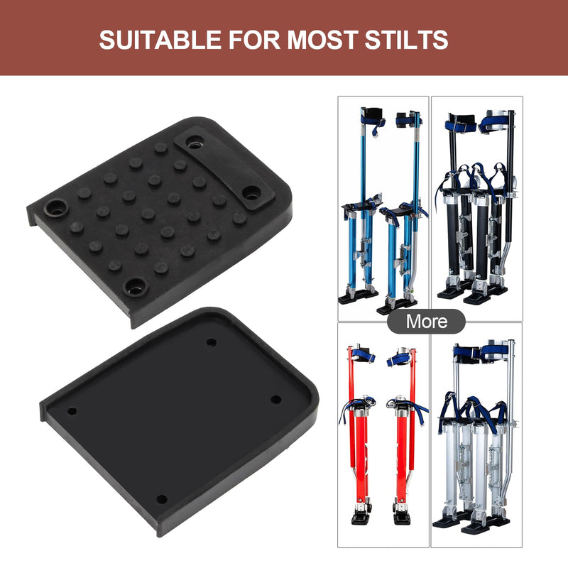 4Pcs Stilt Sole Anti-Slip Foot Pads for Drywall, Drywall Stilts Replacement Part Kits, Construction Tripod Mat with Screw for Plastering, Painting, Wiring, Street Performance