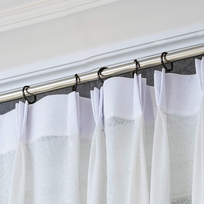 Shappy 120 Pack Drapery Hooks Pins for Curtains, Metal Pinch Pleat Hooks with Clear Box 1.2 Inch for Window Door and Shower Curtain(Black) Black