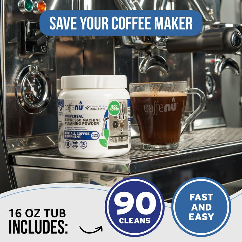 Caffenu Coffee Machine Cleaner Powder 450G - Espresso Machine Cleaner for Group Head - Commercial Machine Cleaning Formula - Complete Your Barista Accessories Collection