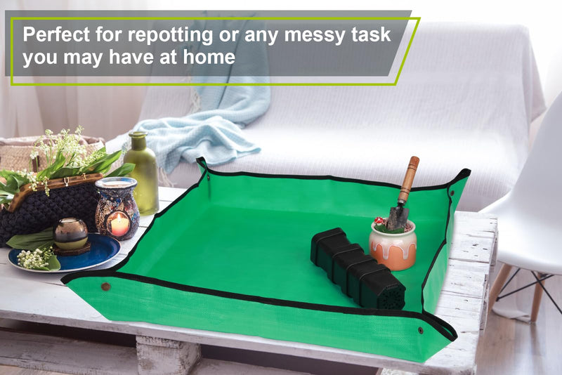 30" X 30" Large Plant Repotting Mat for Indoor Plants Potting Soil, Foldable Waterproof Plant Repotting/Potting Tray, Potting Mat for House Plants Succulents Gardening Tools Gifts for Gardener Medium 30 x 30"