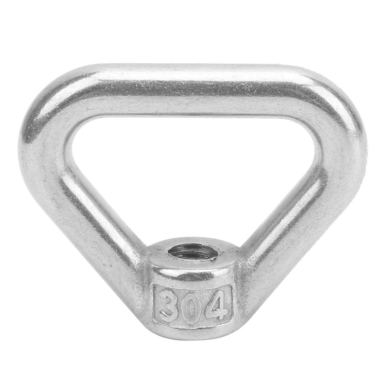 10pcs Lifting Eye Nut, M8 Lifting Eye Threaded Nut 304 Stainless Steel Triangle Ring Fastener Silver