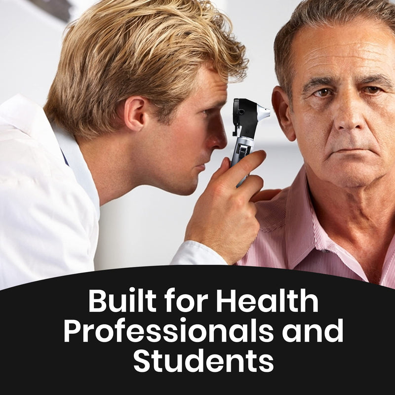 Zyrev ZetaLife Otoscope - Ear Scope with Light, Ear Infection Detector, Pocket Size (Black Color) Black