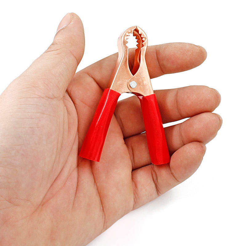 10Pcs 50A Insulated Alligator Clips Electrical Heavy Duty Alligator Clamps, Battery Replacement Cable Metal Spring Loaded Jumper Clips for Car Auto Vehicle Boat (Red & Black）