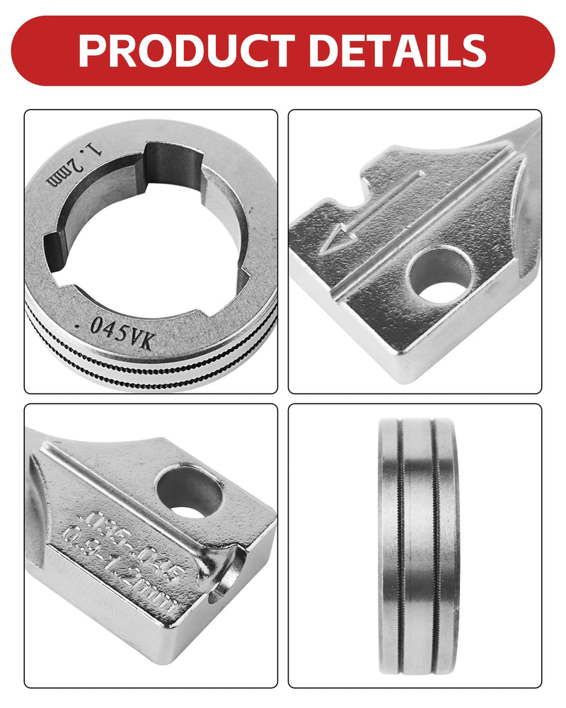 Drive Roll Kit 045" Replaces for KP1696-045C, Fits For Flux Cored, Compatible With Lincoln Power MIG 216, 255XT, 350MP, LN-15, Power feed 25M, LF-72, LN-25 PRO, LN-25 PRO Dual Power (VK-Groove .045) VK-Groove .045