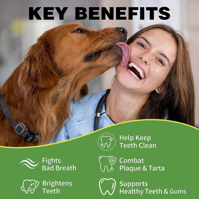 Dog Teeth Cleaning Powder, Dental Powder for Dogs Teeth Cleaning and Breath Fresh, Dog Tartar and Plaque Remover for Dental Care with Enzyme, Probiotics - Targets Tartar & Bad Breath - 150g 5.29 Ounce (Pack of 1)