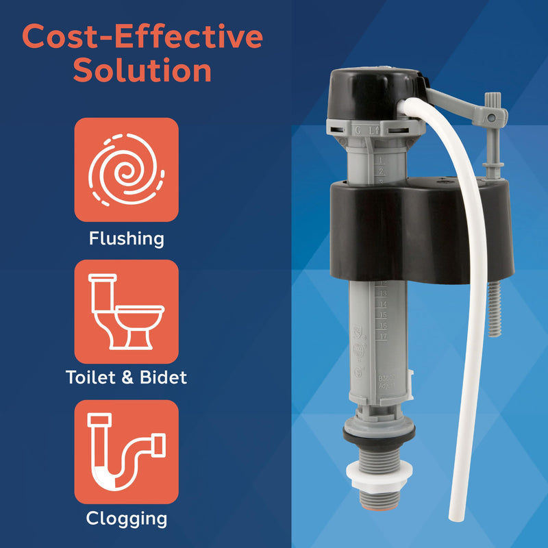 PlumbCraft Echo-friendly Adjustable Flush Toilet Fill Valve Assembly 7030711, Toilet Fill Valve Replacement Kit for Toilets, Ideal Toilet Accessory for Toilet Repair, DIY Pump and Plumbing Equipment