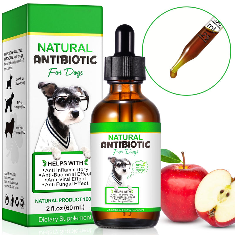 Natural Antibiotics for Dogs, Pet Supplements, 2 Fl Oz / 1 Pack Dogs Multivitamin, Dog Antibiotic, Supports Dog Allergy Itch Relief, Bacon Flavor