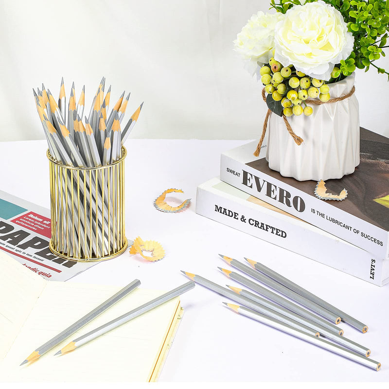 100 Pieces Welding Marking Pencils Metallic Welders Pencil for Metal Construction Worker Woodworking Welding Marking Tools Supplies for Welders, 7 Inches (Silver) Silver