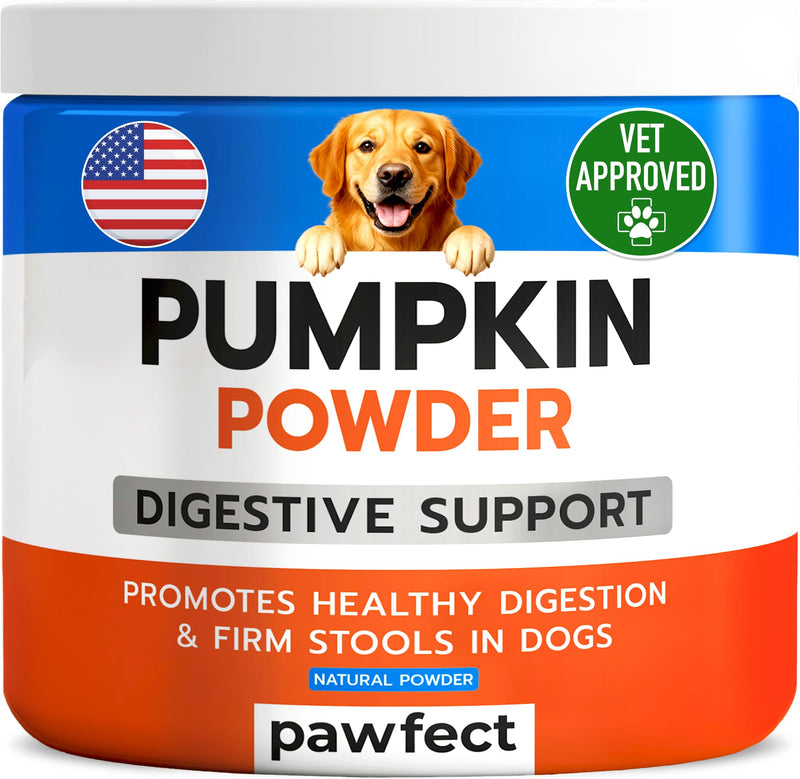 PAWFECTCHEW Pumpkin Powder for Dogs - High Fiber for Dogs Stool Softener - Treat Diarrhea, Constipation, Upset Stomach, Food Sensitivity - Made in USA - 7.4 oz Pumpkin Seeds