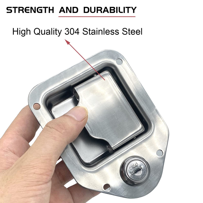Toolbox RV Handle Latch Stainless Steel Tool Box Latch Paddle Lock for Trailer Door RV Camper Truck Bed Toolboxes - 3/8'' x 3-1/4'' (2 Pack) 2 Pack
