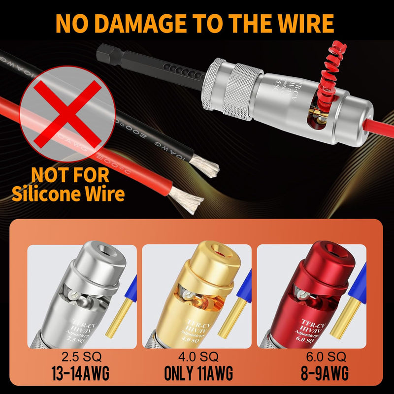 Wire Stripper for Drill, Wire twister Tool for electrician, Upgrade Wire Stripping and Twisting Tool, wire nut twister for Power Drill,Cable Quick Stripping and Connector BO-4IN1