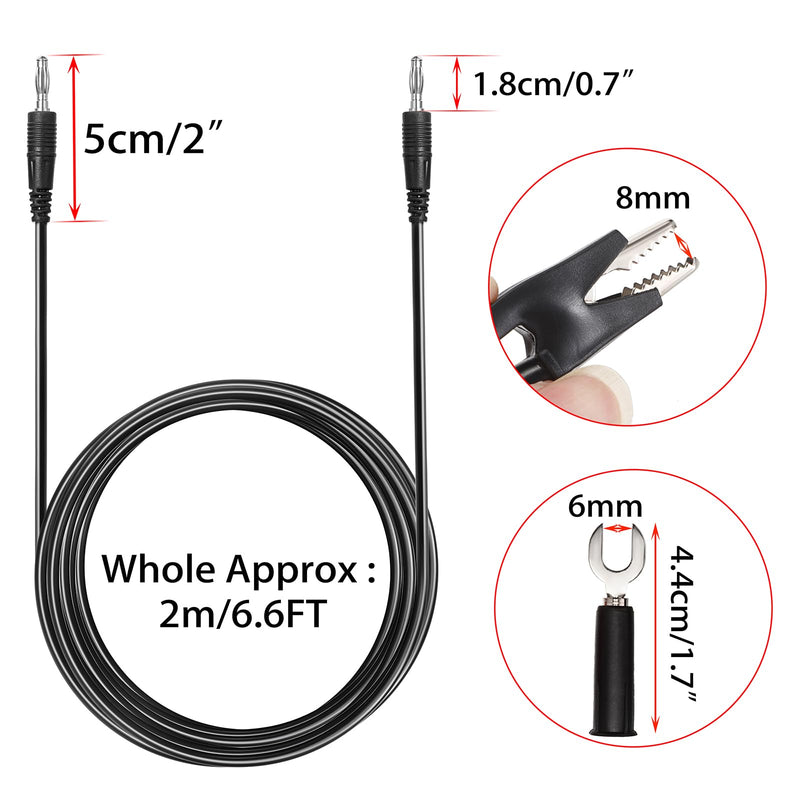 Sumnacon 4 in 1 Banana Plug Alligator Clip Pure Copper Fork Test Lead, 6.6 Ft Multimeter Flexible Test Lead Wire Cable with Protective Jack Copper Clamps for Electrical Testing 1000V/15A